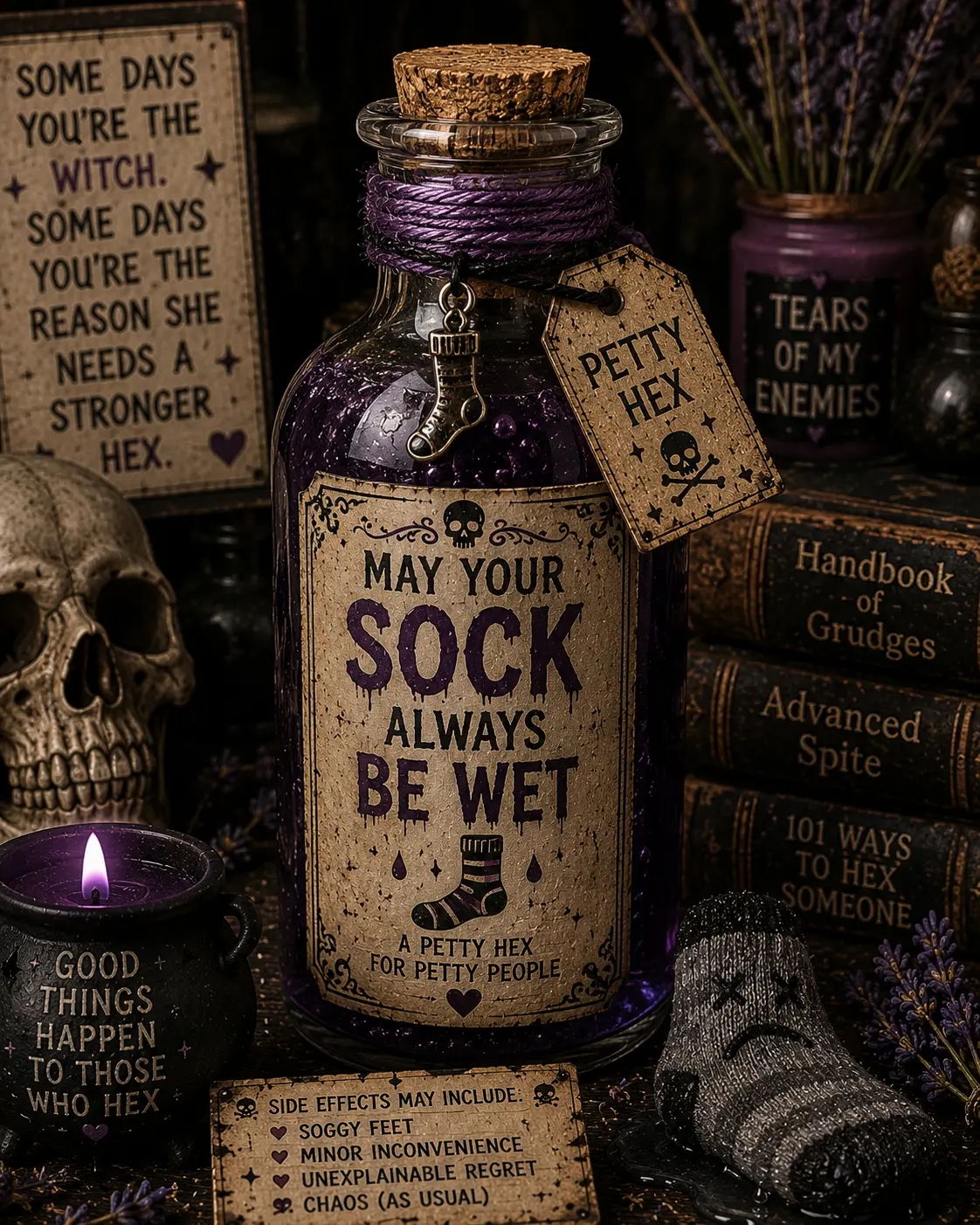 Humorous "May Your Socks Always Be Wet" Curse Refrigerator Magnet, Home Decor Accessory
