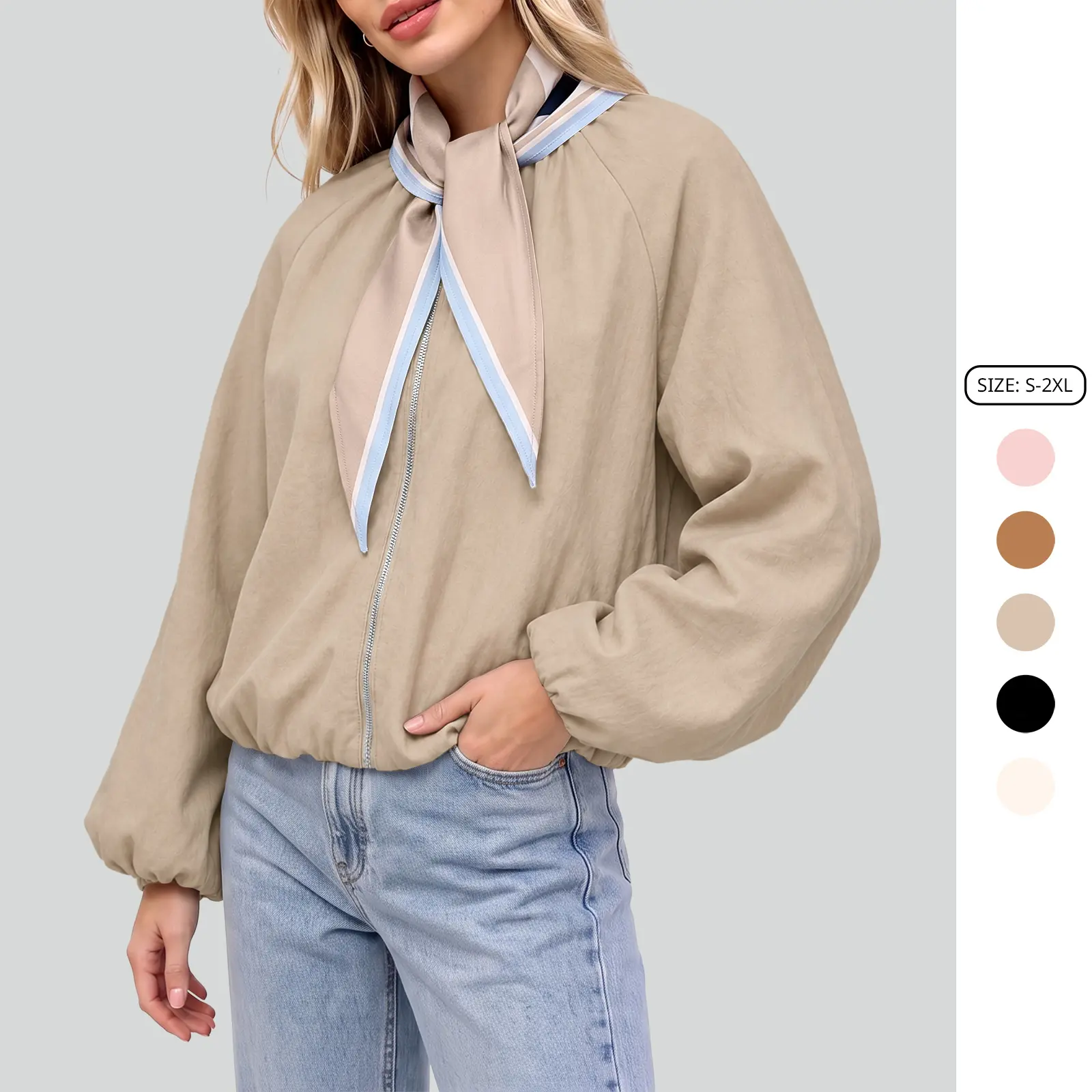Women’s Detachable Sailor Cape Collar Blouse, Button-On Striped Scarf Shoulder Wrap, Oversized Balloon Sleeve Loose Top, Vintage Preppy Fall Fashion