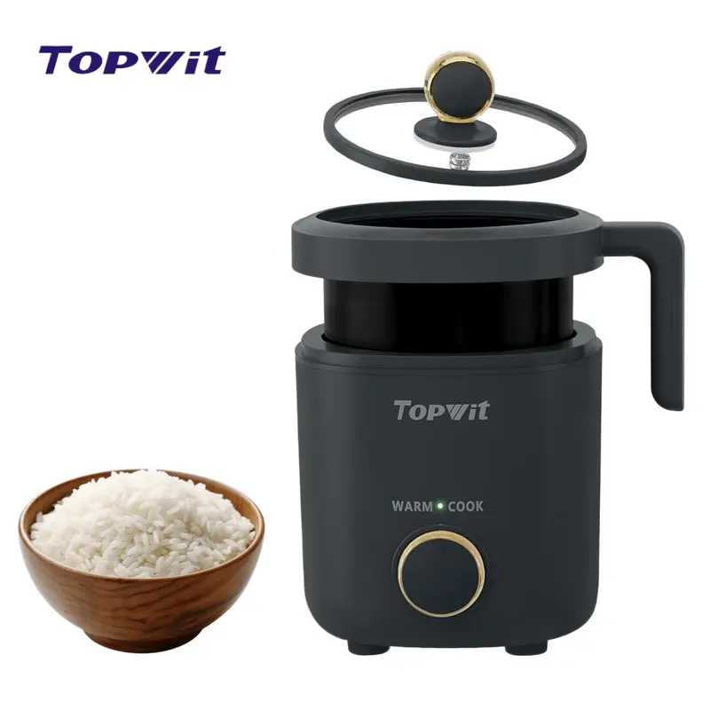 TOPWIT Rice Cooker Small by Dezin, 2-Cups Uncooked, 1.2L Mini Rice Cooker with Non-stick Coating. Cooking Pot Kitchen Appliances