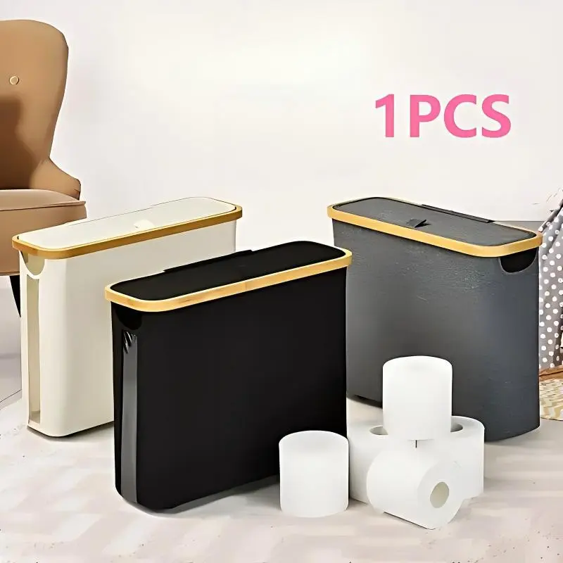 Toilet paper rack storage box, Toilet Paper Holder, one-piece multifunctional finishing box with cover, bathroom, office, laundry finishing box, Bathroom Organization, Bathroom Accessories