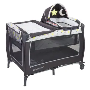 Baby Trend Lil' Snooze Deluxe II Portable Nursery Center Playard with Cozy Napper Removable Full Bassinet & Storage Tote Bag Crib for Infant