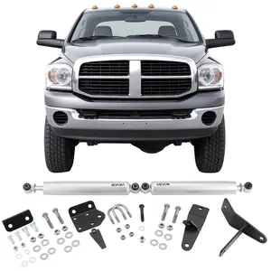 VEVOR Dual Steering Stabilizer, for 2003-2012 Dodge Ram 2500/3500 4WD, Dual Steering Stabilizer Kit Fits with 2 Inches of Suspension Lift or Higher, Enhanced Control & Reduced Vibration, Easy Install, Steel, Bolt-On