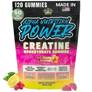 Creatine Monohydrate Gummies 5g - Raspberry Lemonade Flavored Creatine for Women and Men - Supplement for Muscle Gain, Strength, Energy, Cognitive Health, Pre and Post Workout, Recovery, NSF Certified, (120 Gummies) Dietary, Optimum, Healthcare, Fitness