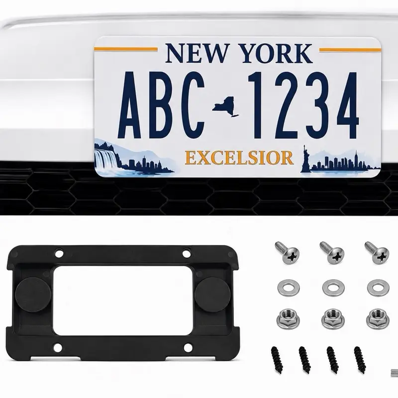 Universal Magnetic License Plate Holder | Heavy-Duty No-Drill Mount | Fits Standard U.S. License Plates | For Steel/Metal Surfaces