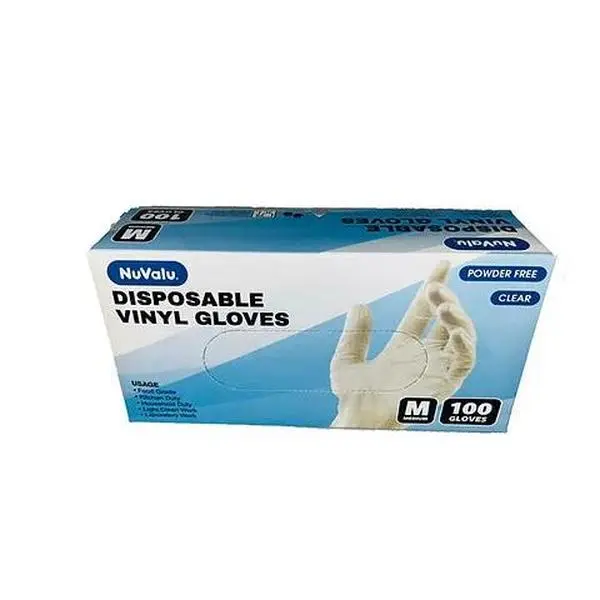 NuValu Disposable Vinyl Gloves 100ct.