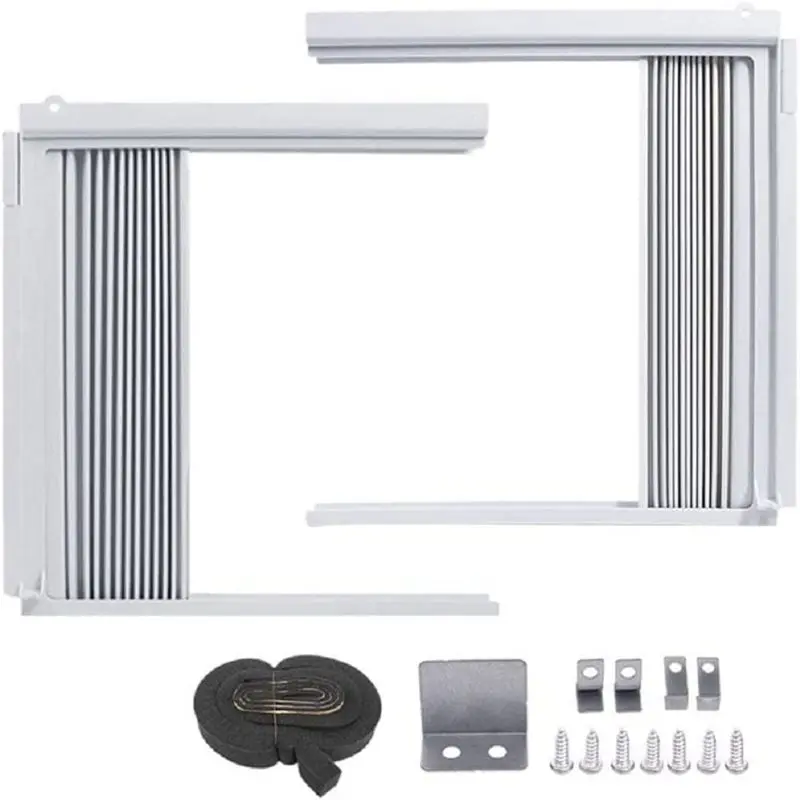 Adjustable Window Air Conditioner Side Panels with Durable Frame & Clip, No Tools Required Replacement Kit – Easy Installation, Noise Elimination, Pollen Block, Draft Sealing, Better Insulation, Wind Resistance, Energy Saving