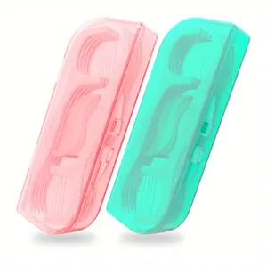 2-Pack Portable Dental Floss Storage Cases (20 Pieces Total) - Simple & Convenient Dual-Color Oral Care Floss Box With High-Tenacity Floss Assembled, Ideal For Business Trips & Travel, Effortlessly Solves Oral Hygiene Needs & Protects Dental Health