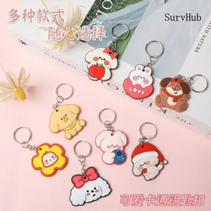 SurvHub AS-PVC-OPP Keychain Cute Cartoon Car Keychain Random Mixed Colors Silicone Key Accessories for Weddings Birthdays Travel Commemorations Graduations Housewarming Advertising PromotionsGift