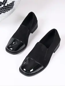 Women's British Style PU Leather Mary Jane Shoes, Thick Sole Loafers for Spring & Fall, Casual Ankle-High Footwear, British Fashion Shoes