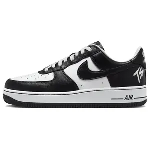 Nike x Terror Squad Air Force 1 Leather QS Sneakers for Men and Women – Comfortable, Versatile, Low-Top, Black and White Verifiable, with credentials and supporting global authentication