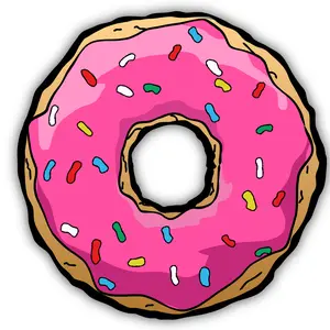 Sprinkle Donut Cut To Shape Vinyl Sticker (Gift Idea) (Decal) (Nostalgic) (Donut) (Cartoon Show)