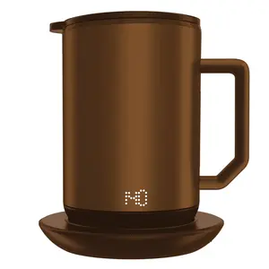 ionMug & Charging Coaster, 12oz. Stainless Steel Self Heating Coffee Mug with Lid, 3.5" x 3.5" x 5" Beverage Cup Drink Drinkware