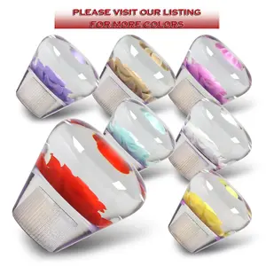 Stay Tuned Performance JDM Clear Real Rose Flower Diamond Shape Manual Gear Stick Shift Knob 50mm Crystal VIP Style