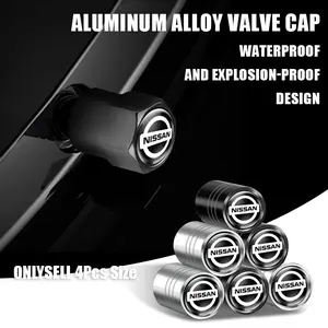 Car Wheel HUB Tire Valve Cap Dustproof Accessory for Nissan Qashqai Juke X-Trail Patrol Note Juke Leaf Altima Almera Maxima Micra Murano Rogue Pulsar Sentra Teana Tiida March Navara Nismo Sylphy