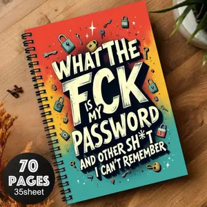 Colorful Spiral Password Notebook, Travel Diary Notebook, Internet Password Organizer, Secure Storage for Websites, Users, and Logins, Home Office Use, Spiral Notebook Journal