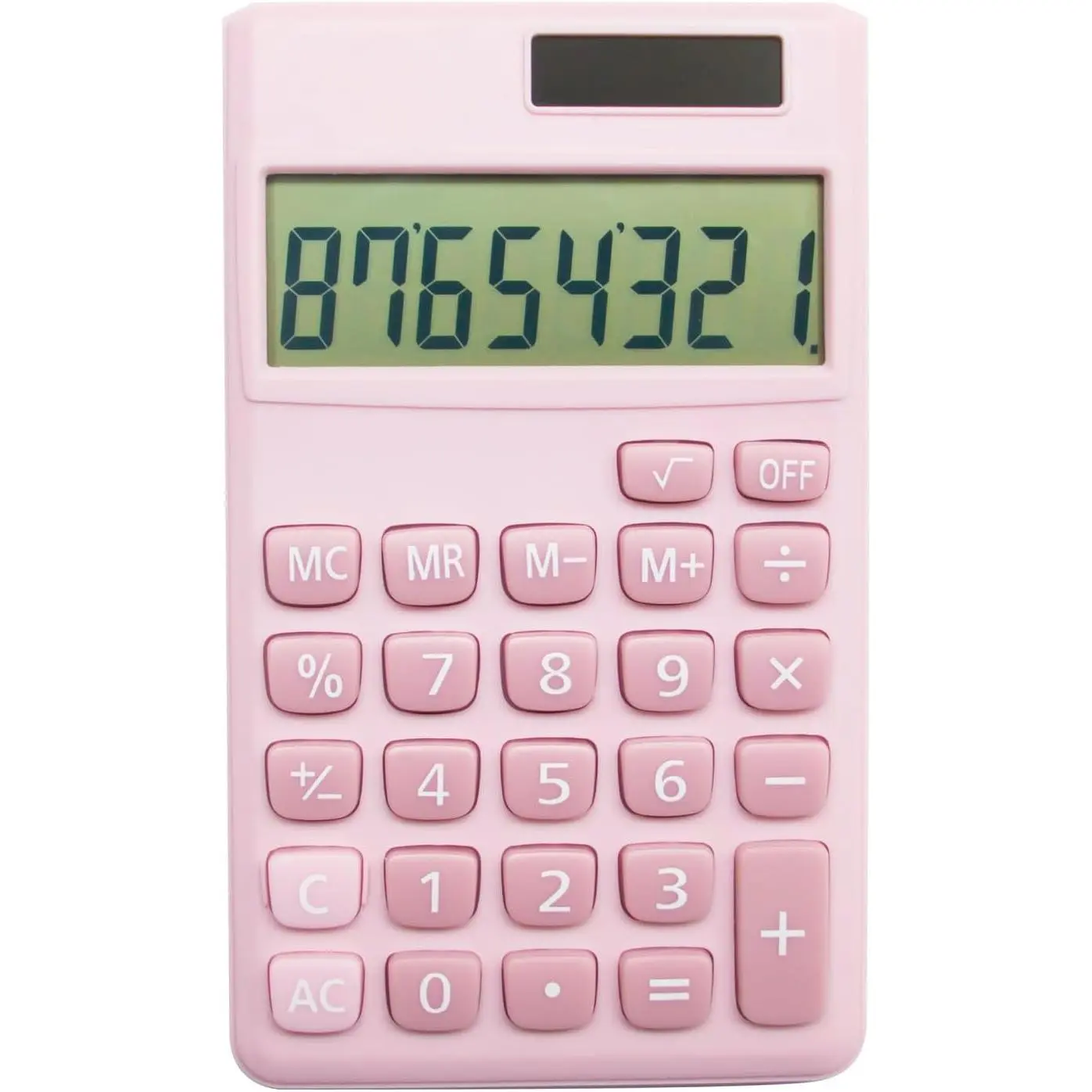 Basic Standard Calculators Small Digital Desktop Calculator with 8-Digit LCD Display, Battery Solar Power Smart Calculator Children's School Adult Office Family Standard Functions (8 Bit Pink)