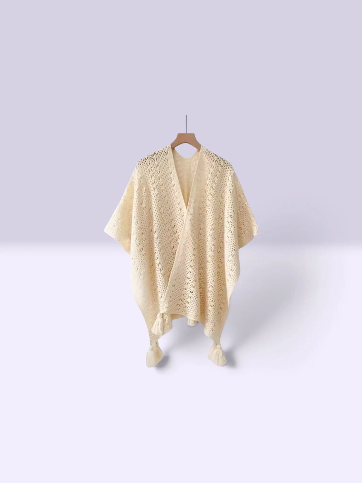IVORY KNITTED CASUAL CARDIGAN CLOAK