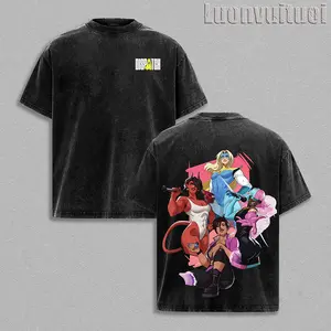 Dispatch Super Hero Game Double Printed Oversize Lightweight Acid Washed Tee TV Show Graphic Top Cotton Gift T-Shirt For Comic Lover, Gift T-Shirt For Movie Lover