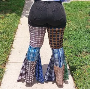 Patchwork Flare Denim Pants