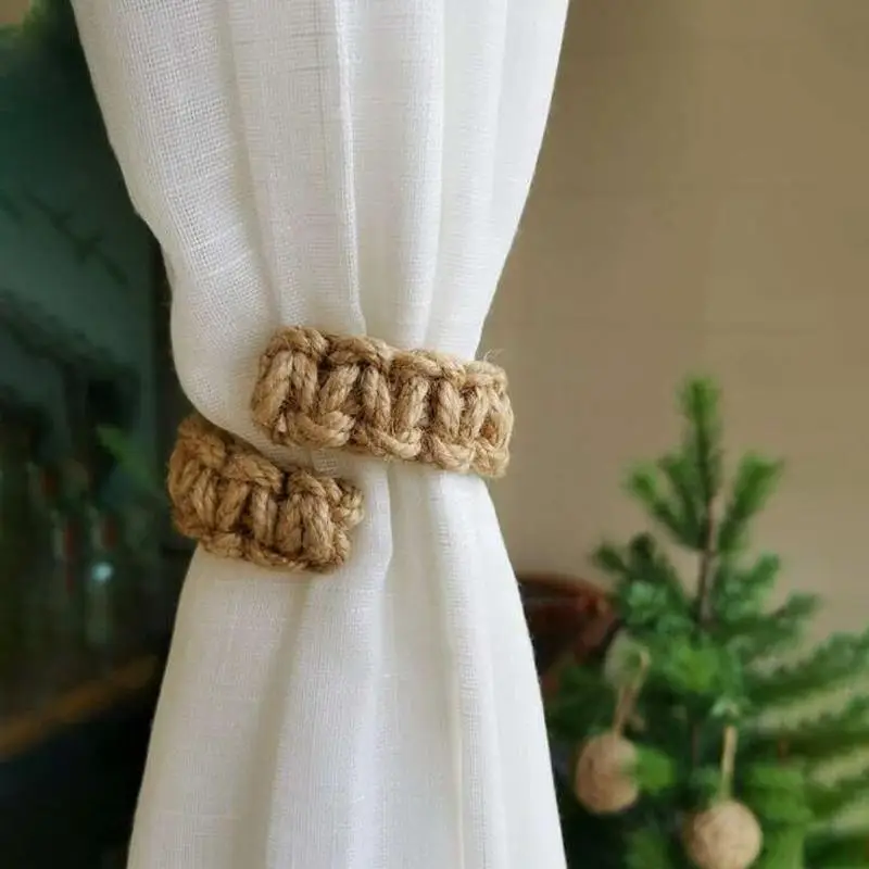 Solid Color Adjustable Decorative Curtain Tie Back, 1 Count Boho Style Curtain Tieback, Curtain Accessories For Home Decor