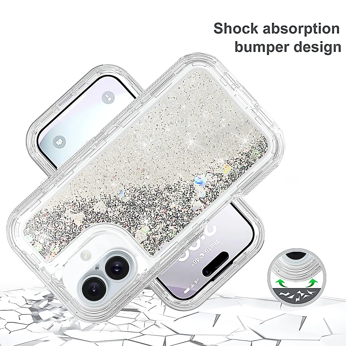 Liquid Glitter Case for iPhone 17 16 15 14 13 Pro Max Shockproof Phone Case,Colorful Quicksand TPU Bling Flowing Liquid Floating Sparkly Hybrid Heavy Duty Case - TikTok Shop Liquid Glitter Case for iPhone 17 16 15 14 13 Pro Max Shockproof Phone Case,Colorful Quicksand TPU Bling Flowing Liquid Floating Sparkly Hybrid Heavy Duty Case - TikTok Shop