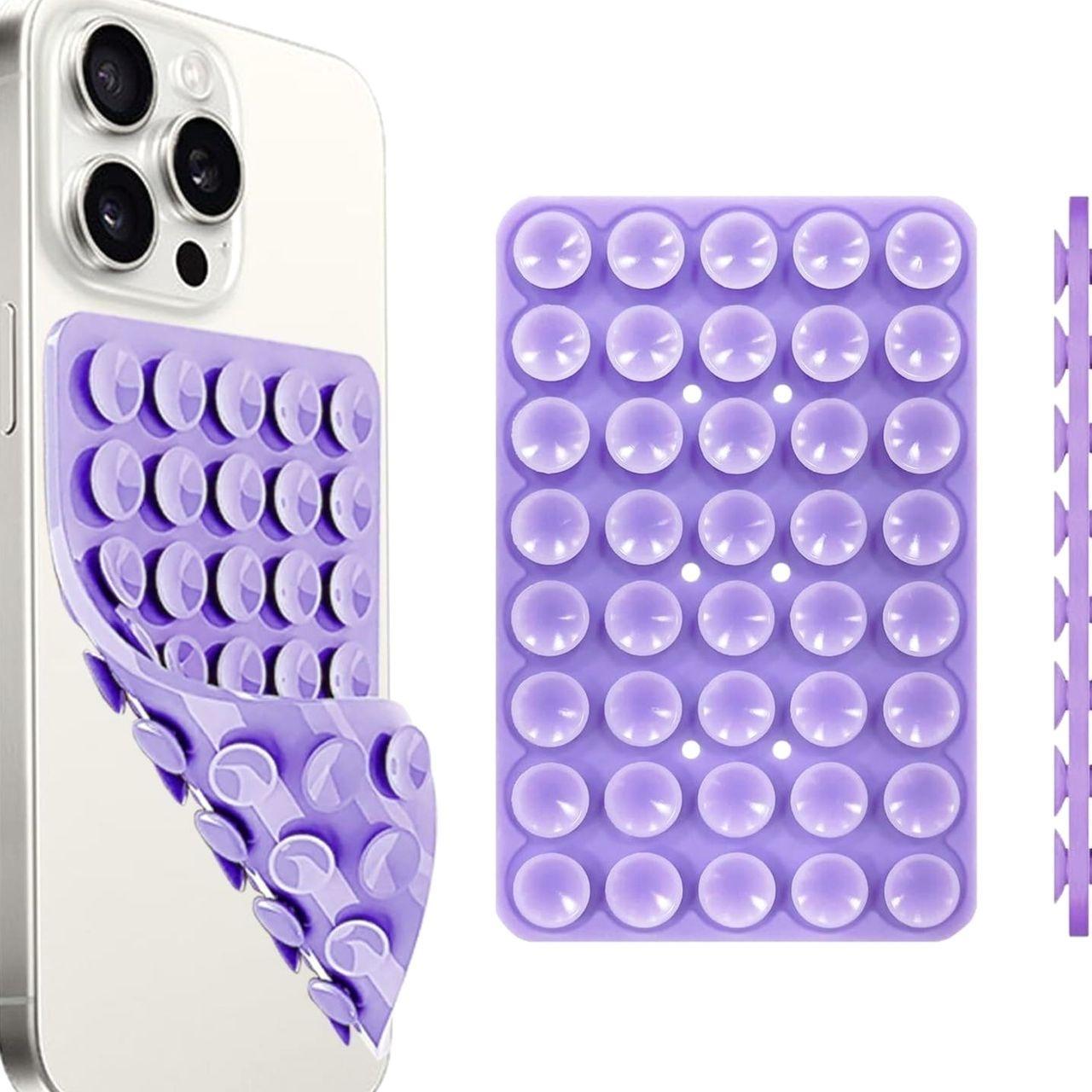 Silicone Suction Cup Phone Case Mount, 1 Count Double Sided Phone Holder Mount, Hands-Free Strong Grip Holder for Selfies and Videos, Phone Accessories