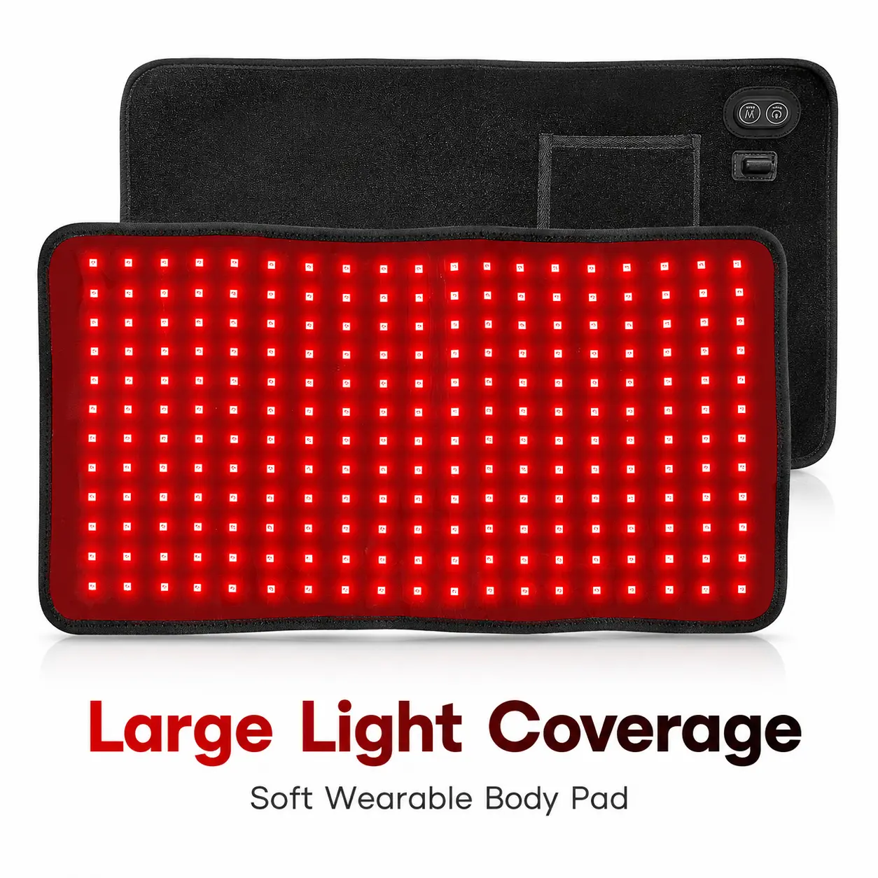 Body Red Light Therapy, 660nm/850nm Infrared Therapy Mat, Wearable Strapping, Suitable for Back, Shoulders, Waist, Knees, Home Use Infrared Therapy Device
