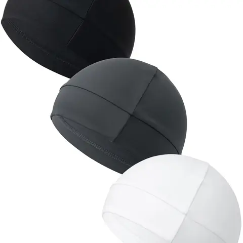 3-Pack Sports Skull Caps Inner Hat Unisex Outdoor Sport Helmet Liner Winter Quick-Dry Breathable Anti-Chafe Motorcycle Ear Protection Caps, Athletic Headwear