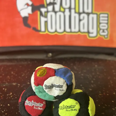 SandMaster Sport Beanbags - Andy Linder Special 3-Pack, 14-Panel Synthetic Outer Cover Material, Sand-Filled, High Retention, Increased Durability, Consistent Kicks for Lawn & Kicking Games, Highest Recommendation