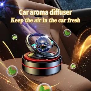 Creative Solar Powered Rotating Car Ornament, High-End Car Decor, Interior Decoration with Solid Car Air Freshener, Car Aroma Diffuser, Car Interior Diffusers