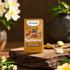 BISUTANG Turmeric Foaming Mousse 15pcs for Deep Cleanse Natural Ingredients Organic Cleansing Mask for Normal to Oily Skin Men & Women Daily Use Nourishing