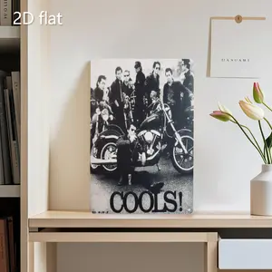 【20*30cm/8*12inch】2D Flat, 8x12-inch Iron Plate, 1pc, 2D Flat, Iron Painting, Black Motorcycle Cool Gang, Metal Plaque, Pre-drilled, Weather-resistant Iron, Wall Art Decoration, Painting, Bar, Garage Decoration, Outdoor Sign, Indoor, Outdoor Decoration