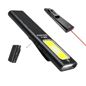X9 Pro Ultra-Thin Flat Edc Flashlight, 800lm 11-Mode, 100db Siren, Beam, UV Light, Magnetic Base, USB-C Rechargeable, Outdoor Emergency