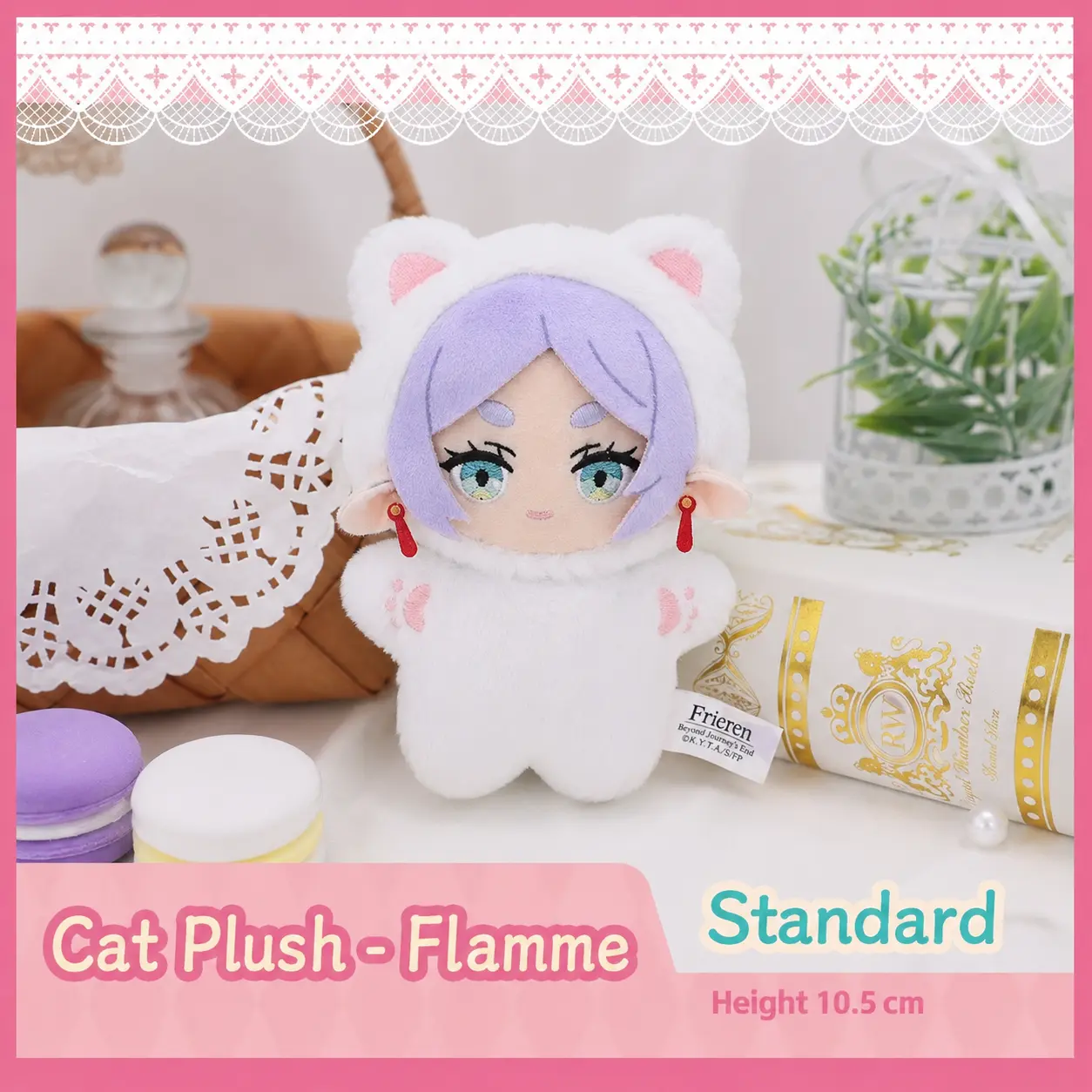 Frieren Beyond Journeys End Cat Plush Doll Blind Box, 10.5cm Mystery Anime Plush Keychain, Cute Collectible Character Pendant for Bags, Room Decor and Gifts