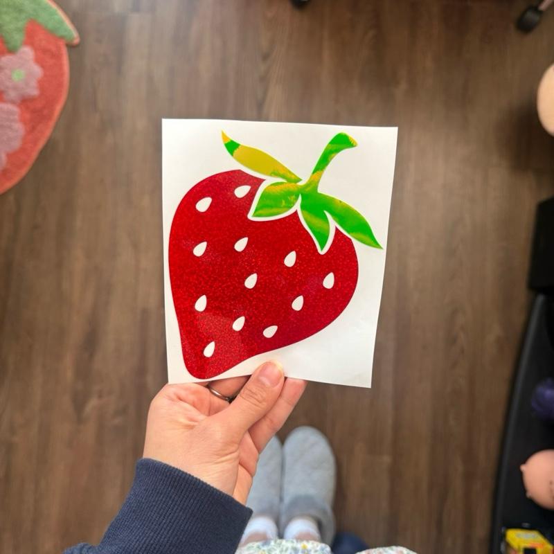 Cute Strawberry Fresita Fruit Vinyl Decal for Car Laptop Window Bumper Sticker Adorable Fruit Design Vehicle Exterior Decoration