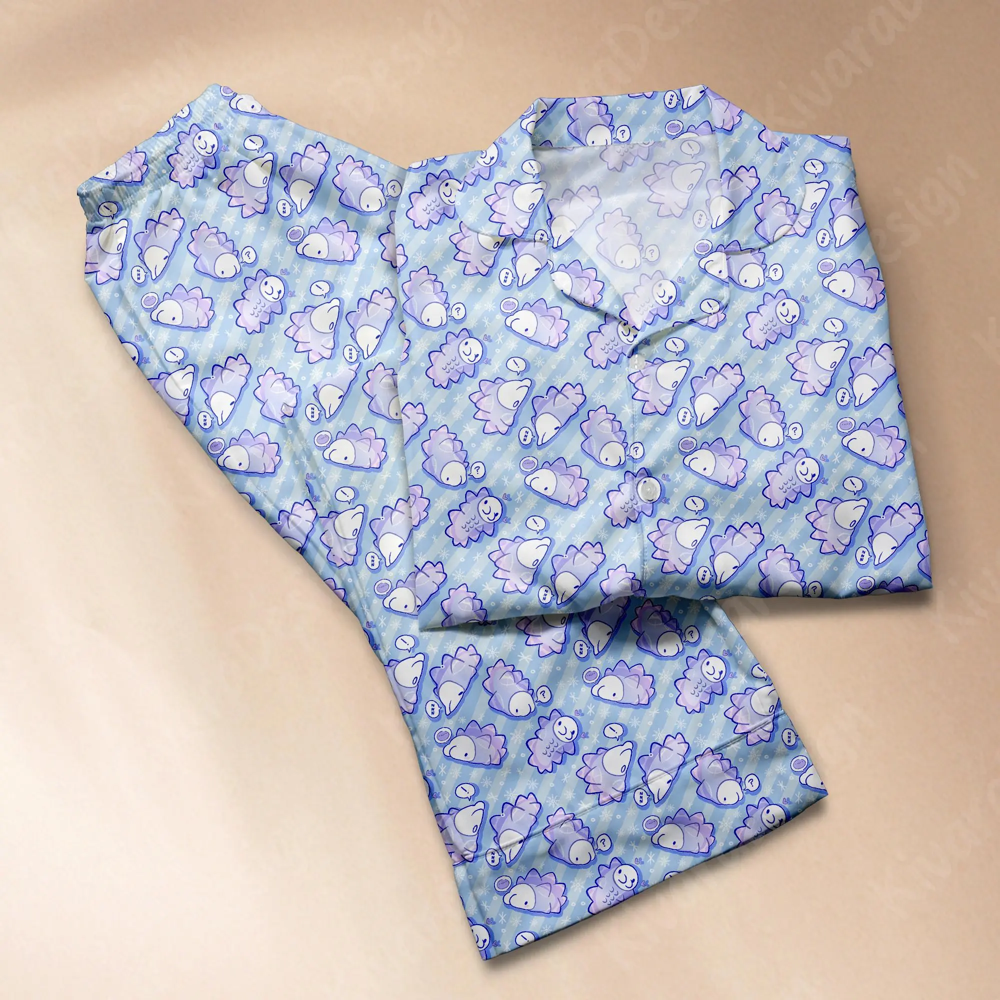 Snom wormm Pajamas Set Worm Pajamas Matching Cute Pajamas Comfort for Adult Fans