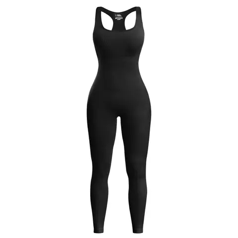 SeSe Code Women Jumpsuits with Tummy Control, Sleeveless Romper Workout Playsuit Yoga Jumpsuits