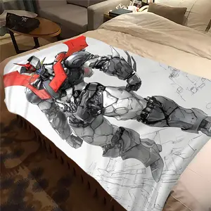 Mazinger Z Robot Printed Cute Cartoon Plush Blanket Suitable for All Seasons, Soft and Comfortable Sofa Mattress Office Outdoor Blanket Camping Travel Home Blanket Cartoon Pattern Blanket Black Friday Christmas Gift B943