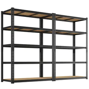 【 2-Pack】 4-Tier Heavyduty Garage Shelving Units Metal Shelves Storage Height Adjustable Utility Racks for Warehouse Organizing Pantry Kitchen Basement Shelf Organiser  High Twin Size 71" Wide