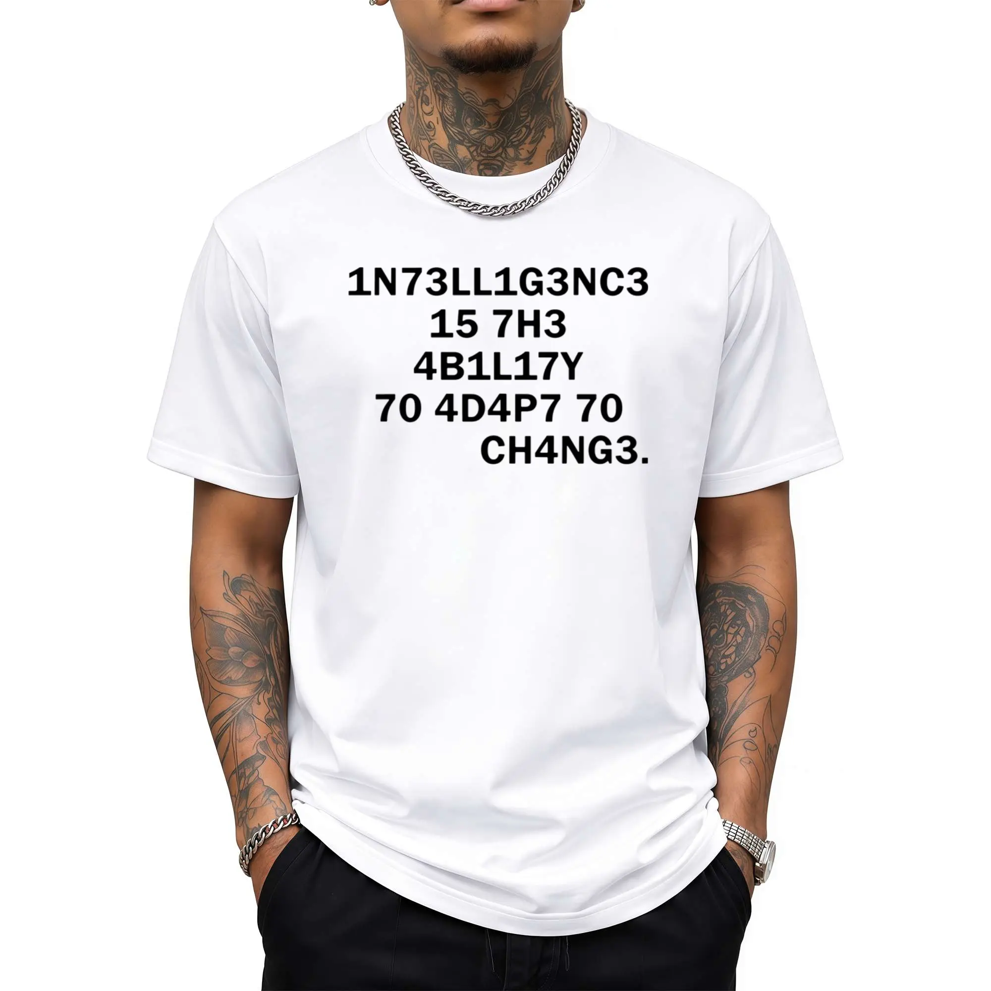 Tech-Themed Short Sleeve Shirt with Binary Code & Hacking Print, Round Neck Casual Summer Top Suitable for Gamers, Programmers, Cybersecurity Enthusiasts