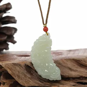 Baikalla™ "Dragon & Phoenix" Genuine HeTian White Nephrite Jade Pendant Necklace