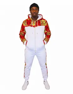 The Red African Print- White  Tracksuit