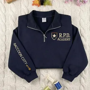 Resident Evil R.P.D Academy Raccoon City Key Embroidered Quarter Zip Sweatshirt, Gift For Fan