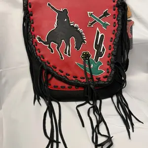 Western Bucking Horse Fringe Crossbody Purse