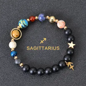 12 Zodiacs Constellation Natural Crystal Bracelet Love Girlfriend Boyfriend Souvenir Valentine Anniversary New Year Christmas Halloween Birthday Gift Harry Potter Aries Taurus Gemini Cancer Leo Virgo Libra Scorpio Sagittarius Capricorn Aquarius Pisces