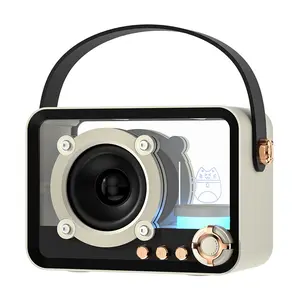 Vintage Wireless Speaker, Portable Rechargeable Speaker with Color Changing Breathing Light, Wireless Sound Machine for Home, Office, Outdoor, Audio