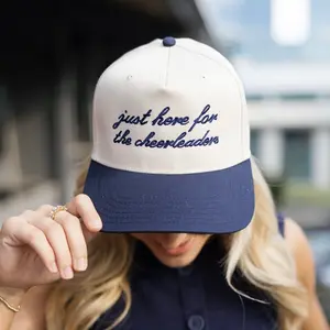 Just Here For The Cheerleaders Hat, Embroidered Hat, Custom Trucker Hat