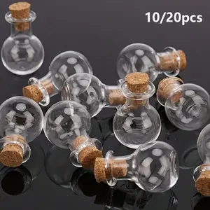 10/20PCS Mini Glass Bottles with Cork Stoppers, Star Wish Bottle, Decorative Mini Drift Bottles, Perfume Bottles, Art Crafts, Wedding Favors, Home Decoration