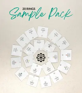 ESSENCE 20 Rings Sample Pack - 20 Scented Aroma Diffuser Rings for Energy & Stress Relief - Lavender, Eucalyptus, & More