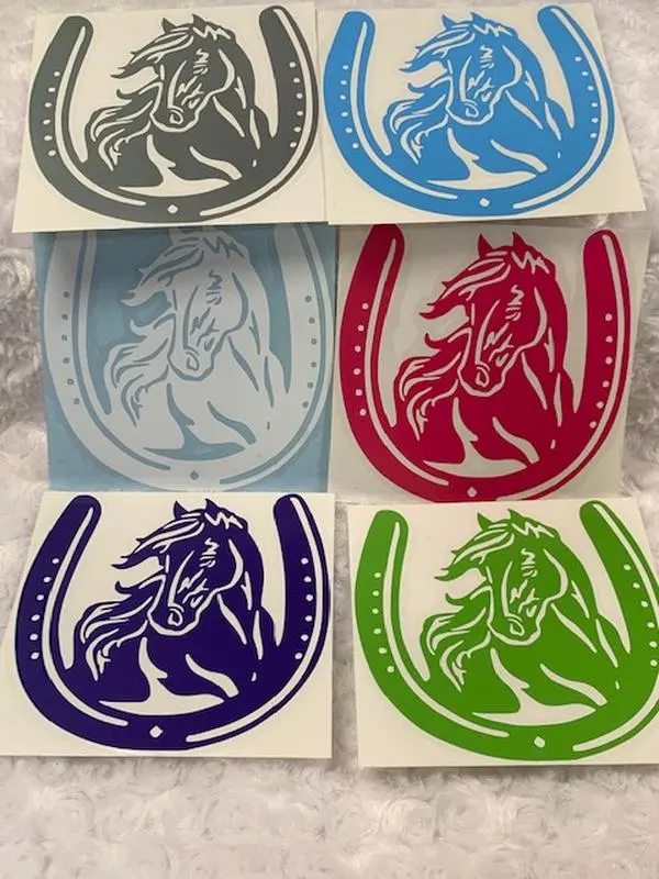 Horseshoe Horse Vinyl Car Decal